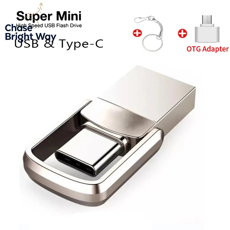 2TB Dual USB 3.0 & Type-C Flash Drive OTG Memory Stick
