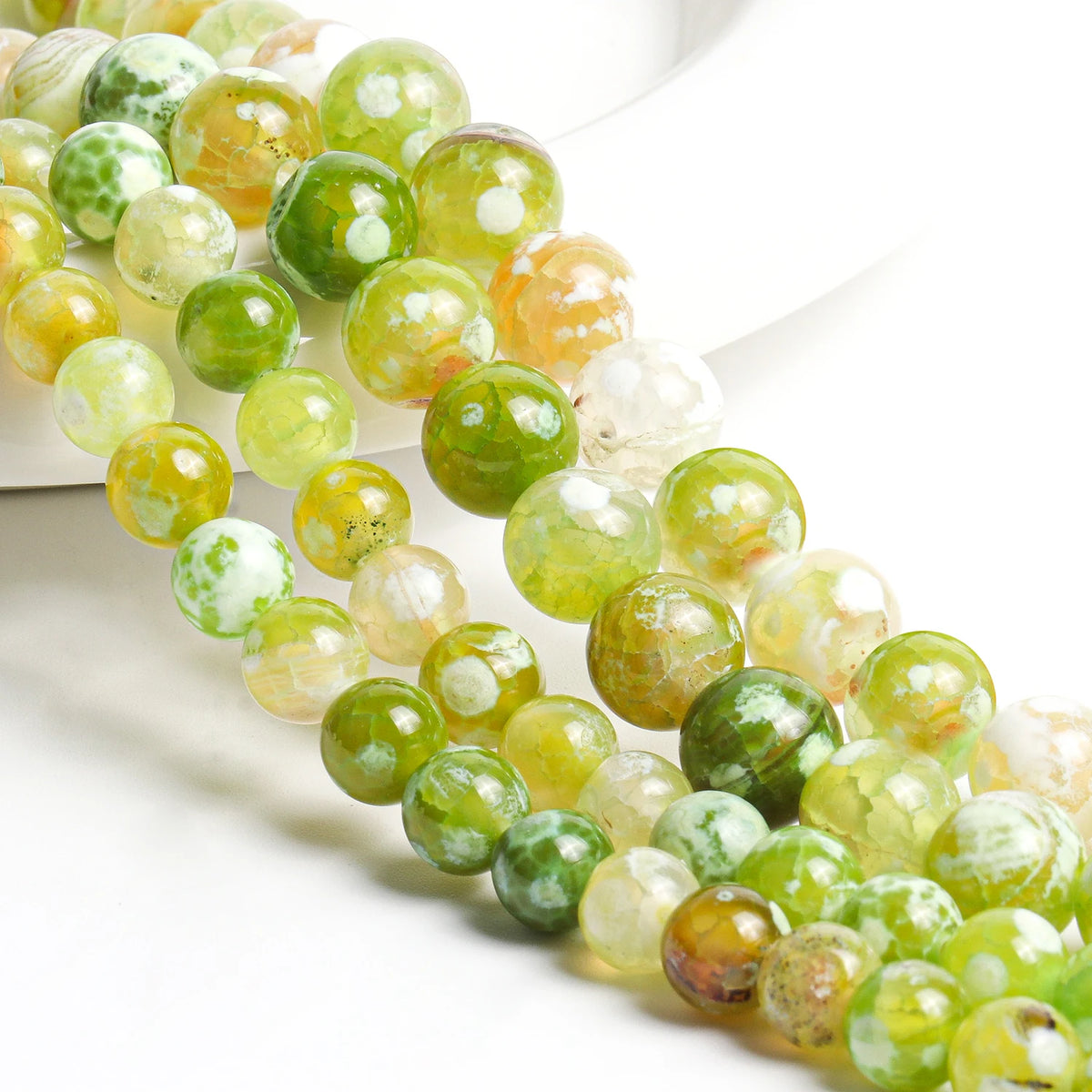 Sky Blue Fire Agate Beads 6/8/10mm – DIY Jewelry Strand