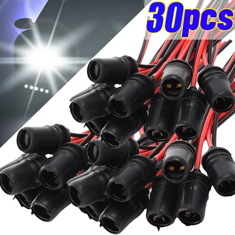 T10 W5W Bulb Socket Connector – Soft Rubber Wire Harness DC12V