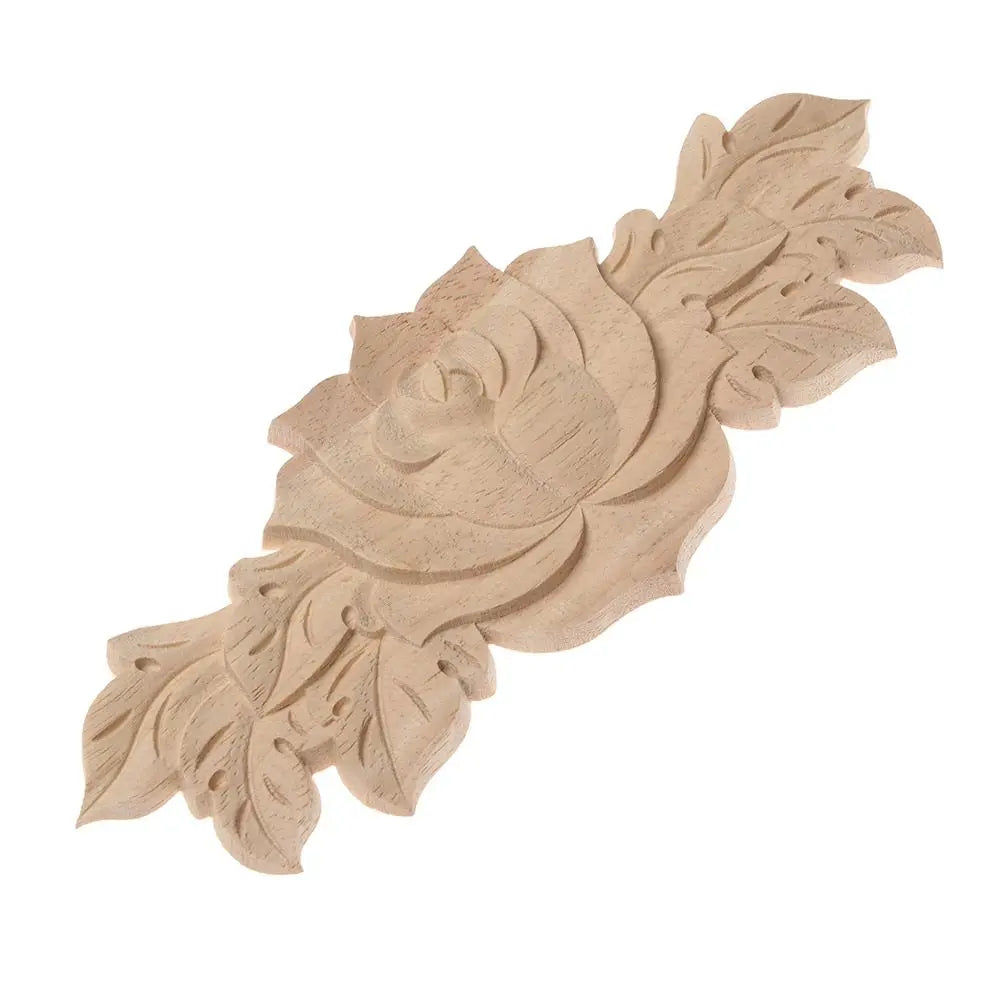 Wood Carved Rose Flower Applique – DIY Furniture & Home Decor