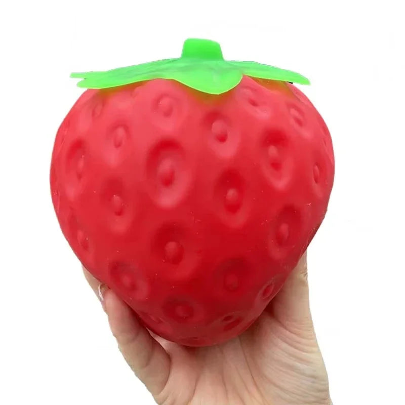 Giant Strawberry Squishy Fidget Toy – Extra Large Slow Rising TPR
