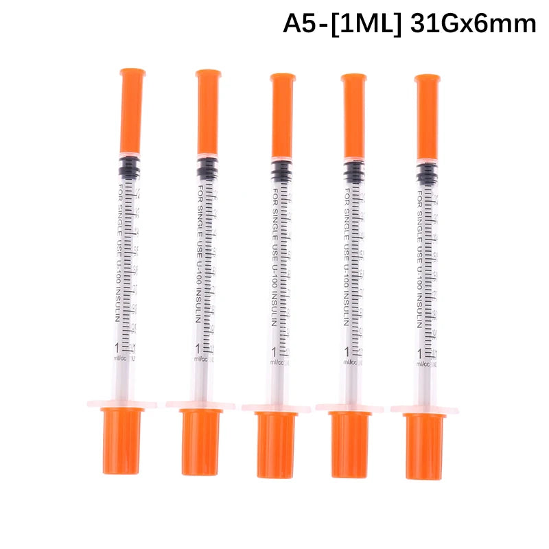 5-Pack Disposable Veterinary Syringes 0.3/0.5/1mL – Sterile
