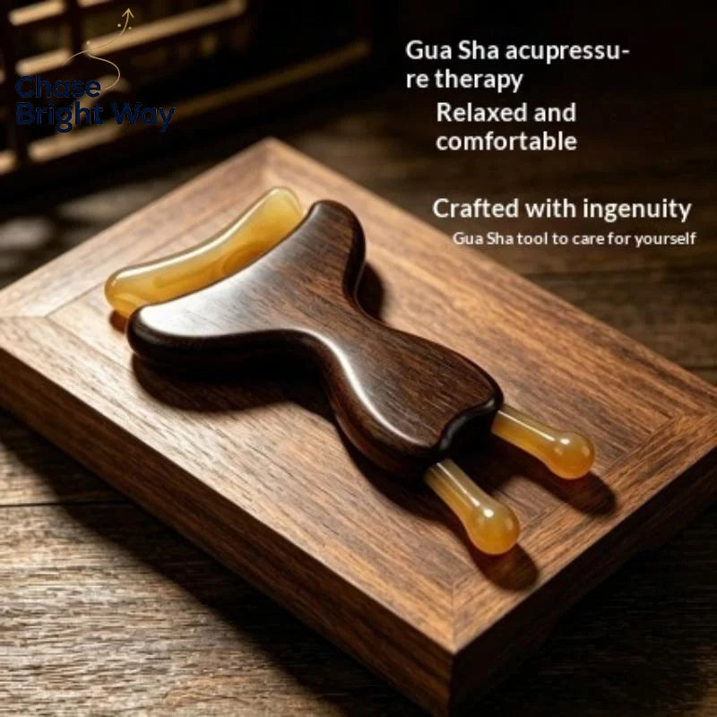 Sandalwood Butterfly Gua Sha Facial Massager & Acupressure Tool