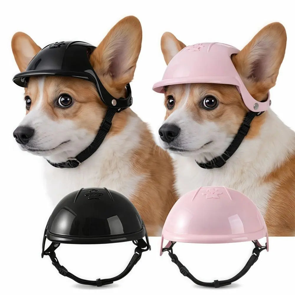 Adjustable Dog & Cat Motorcycle Helmet with Ear Holes | ABS