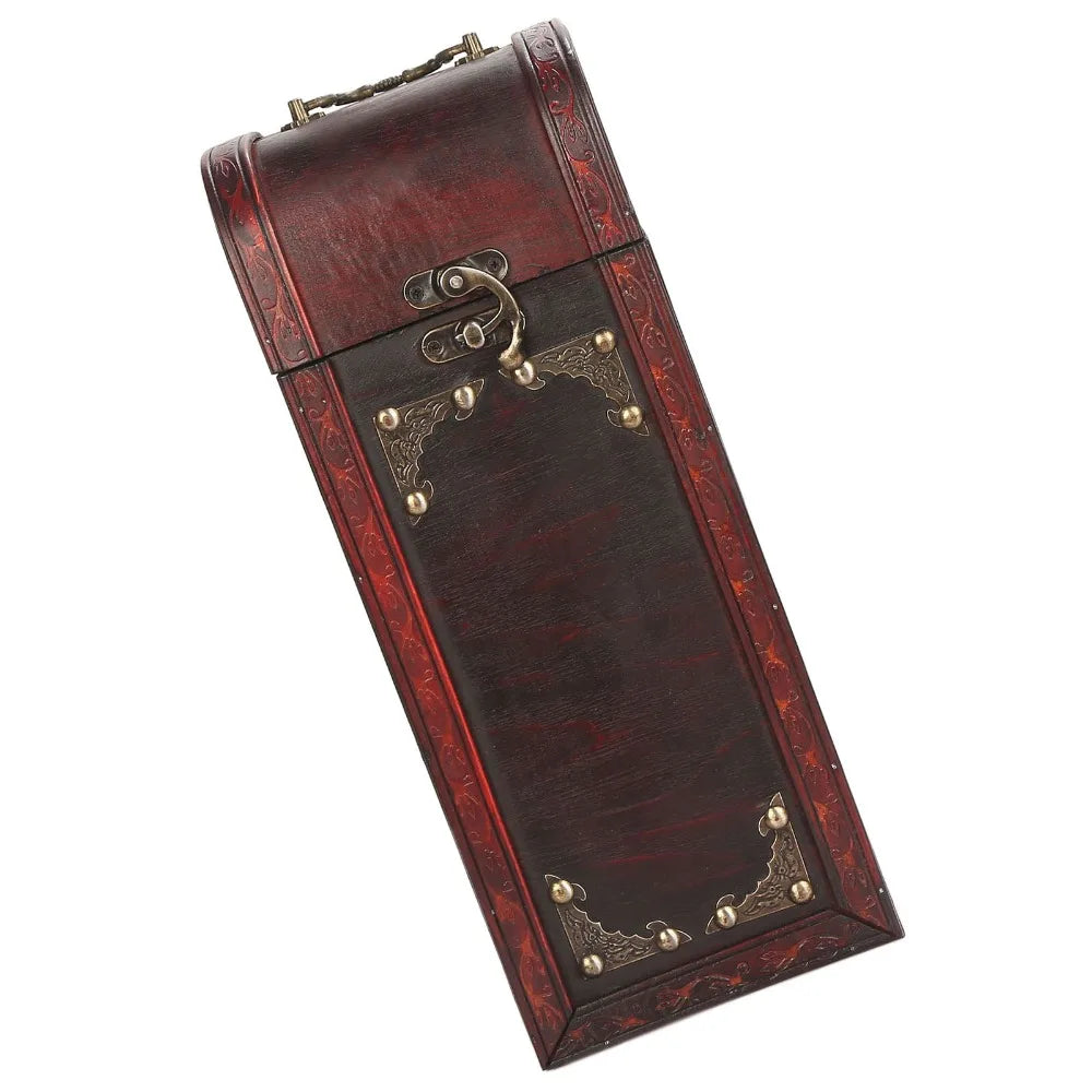 Wooden Wine Gift Box – Single Bottle Case with Lid & Handle