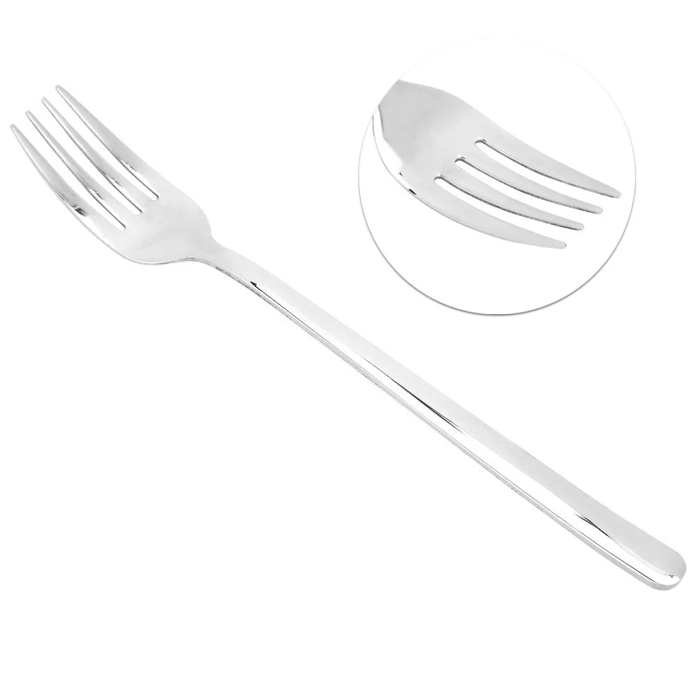 5-Pack Stainless Steel Dinner Forks – Polished Black Set