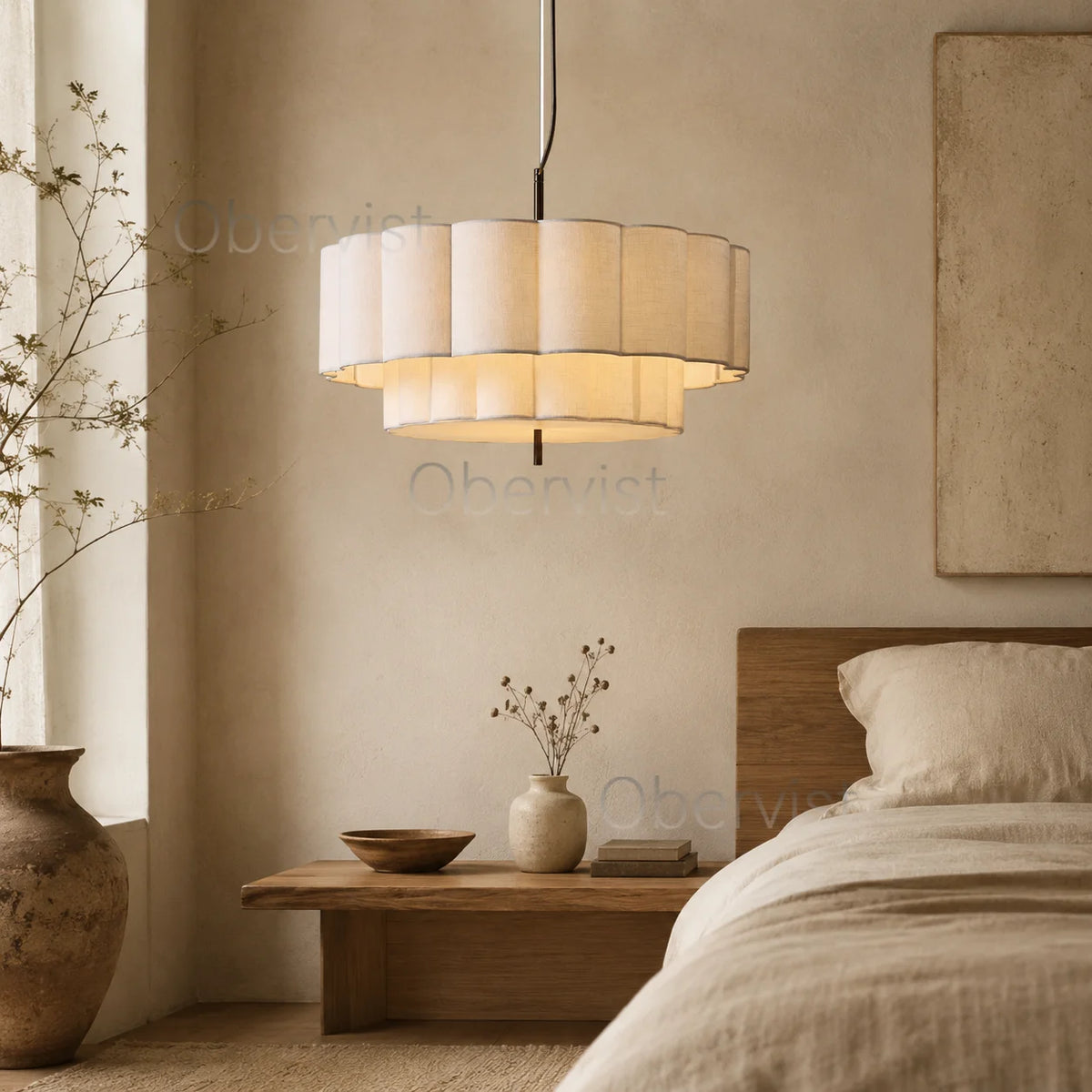 Wabi Sabi Fabric Pendant Light | Nordic Minimalist Ceiling Lamp