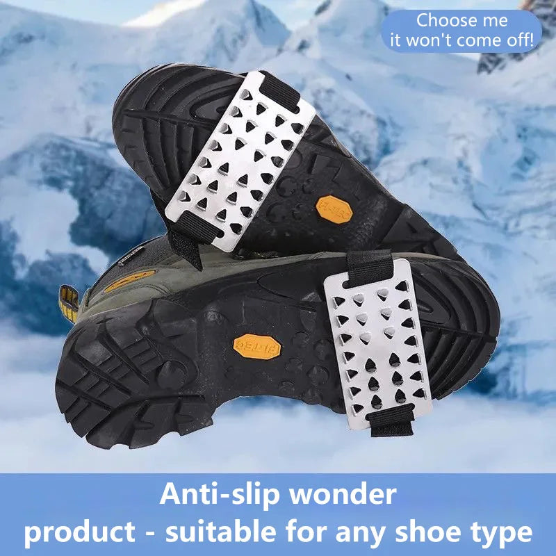 26-Tooth Stainless Steel Ice Cleats – Anti-Slip Snow Crampons