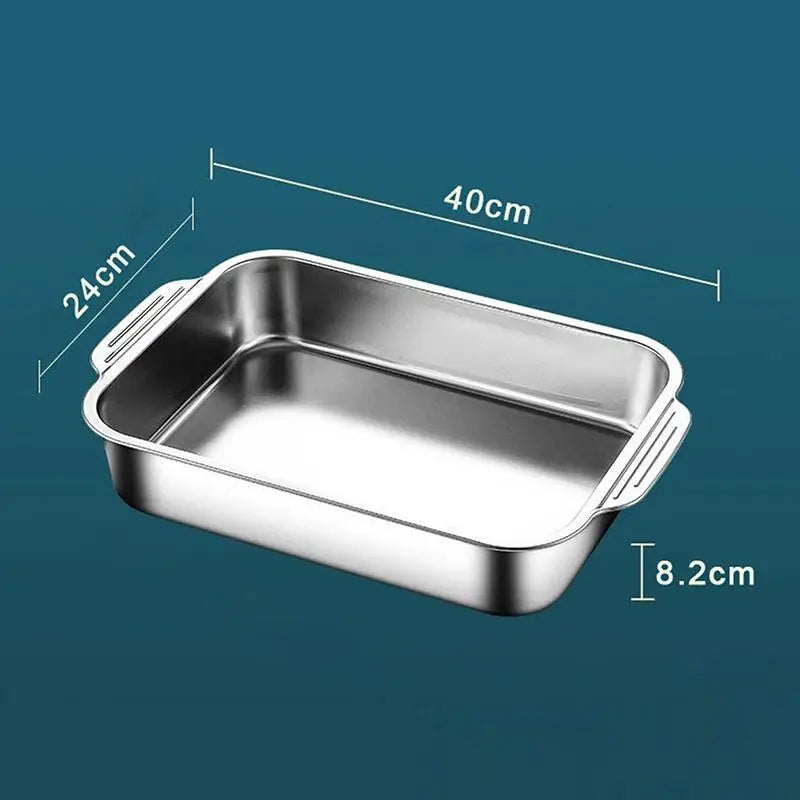 Stainless Steel Baking Pan with Lid – Deep Dish Cookware