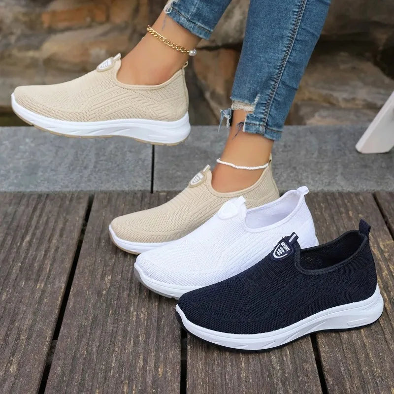 Women's Breathable Mesh Sneakers – Lightweight Lace-Up Shoes