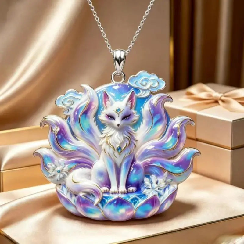 Chinese Enamel Pendant Necklace – Guan Gong Gold-Plated