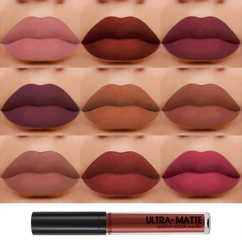 PECOLOVERS Velvet Matte Liquid Lipstick – Waterproof Lip Gloss