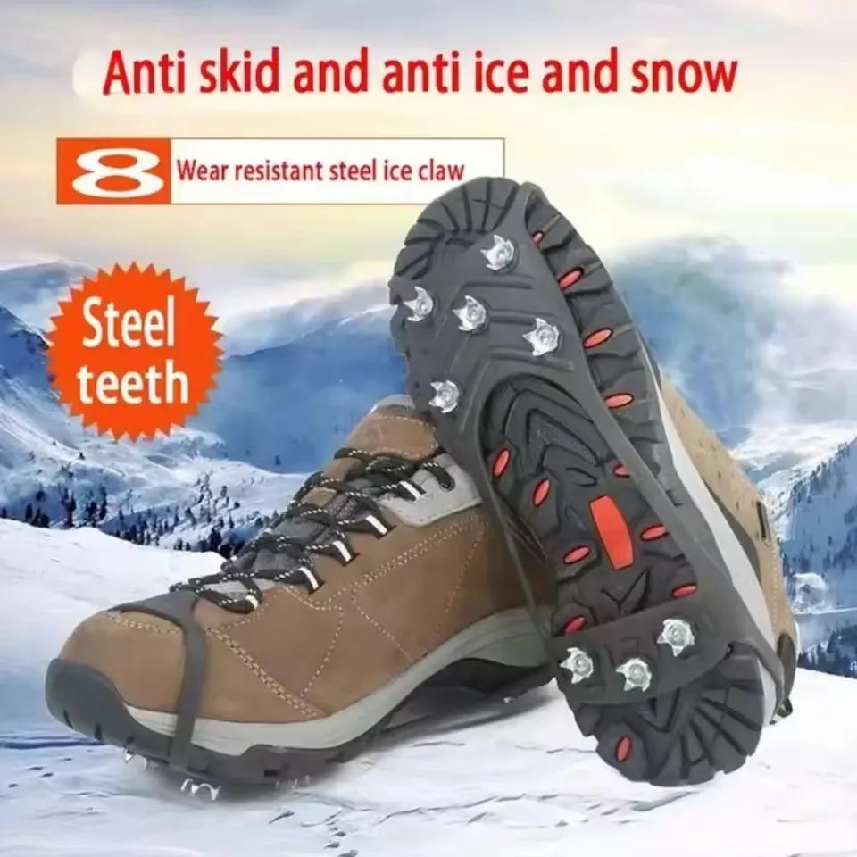 8-Spike Ice Cleats Crampons – Anti-Slip Winter Shoe Covers