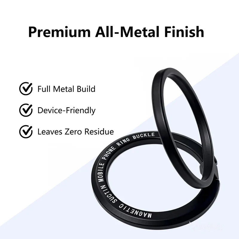 Magnetic Phone Ring Holder – 360° MagSafe Kickstand Grip