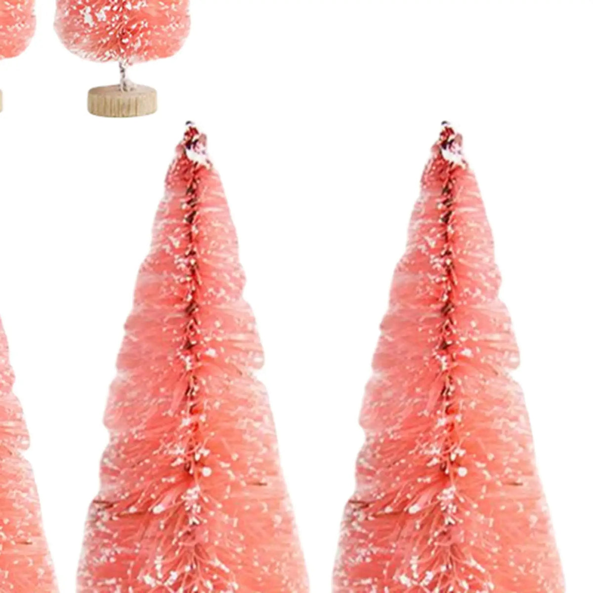 Miniature Pine Tree Set – 8 Bottle Brush Trees with Wooden Bases