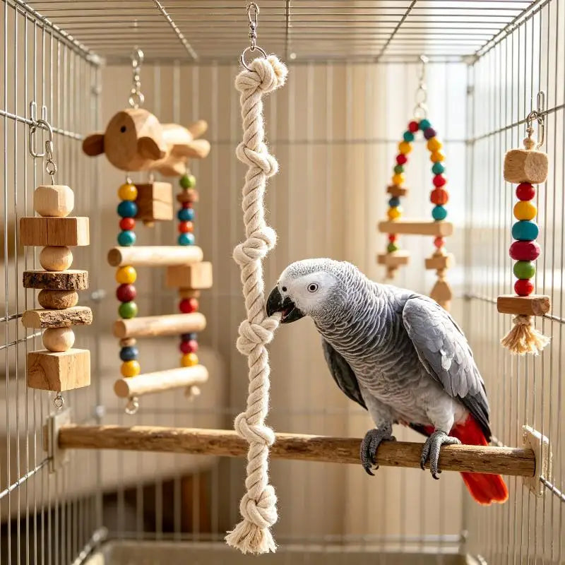Natural Cotton Parrot Climbing Rope Toy – Chew & Perch