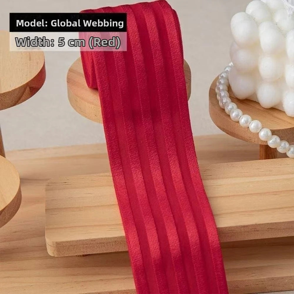 50mm Wide Elastic Webbing Band – Shiny 5-Rib Stretch Ribbon