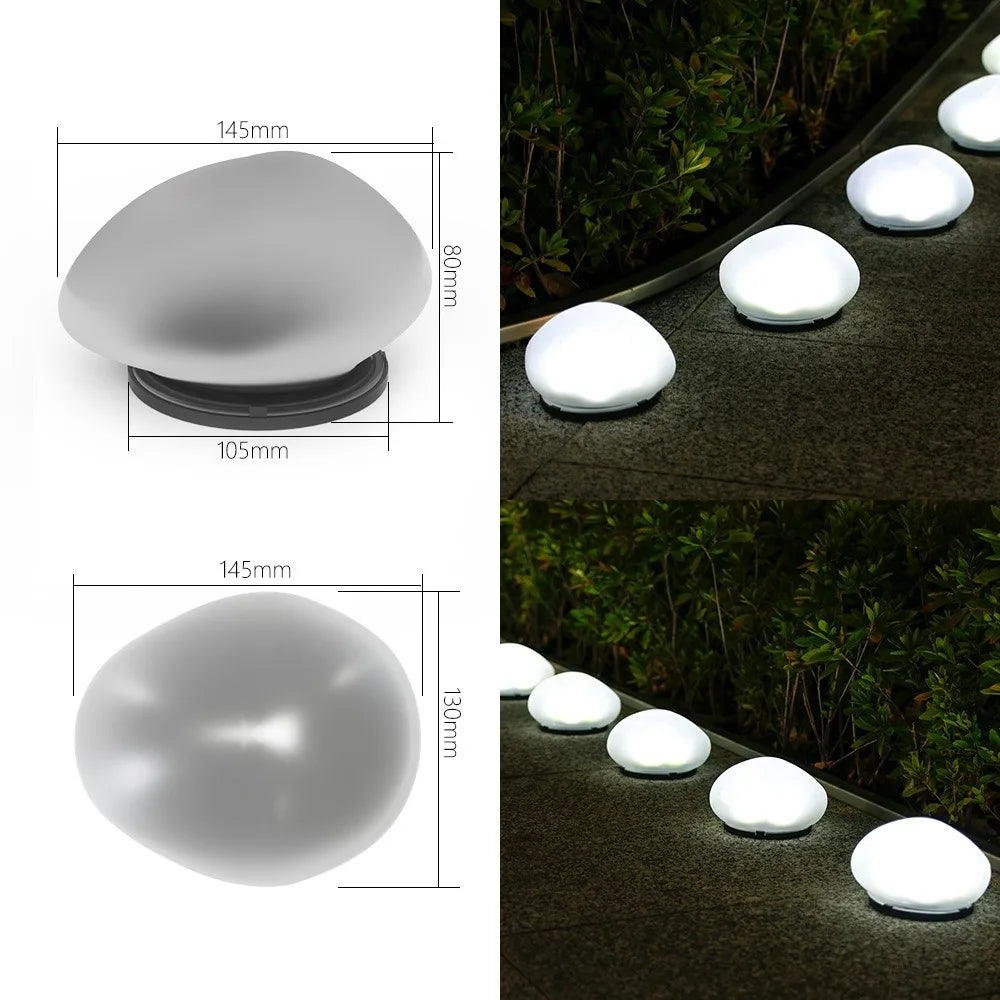 Solar Pebble Garden Lights – Waterproof Fake Rock Pathway Lamp