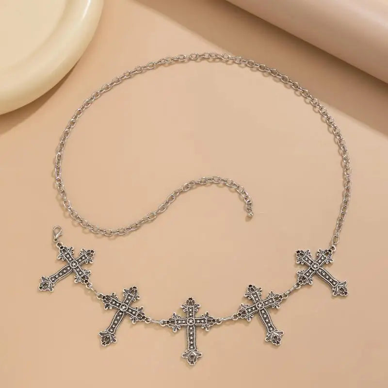 Bohemian Silver Eye Pattern Metal Waist Chain Belt – Adjustable