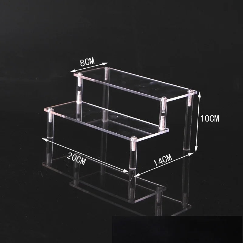 Black Acrylic Display Stand Riser 1–5 Tier Organizer Rack