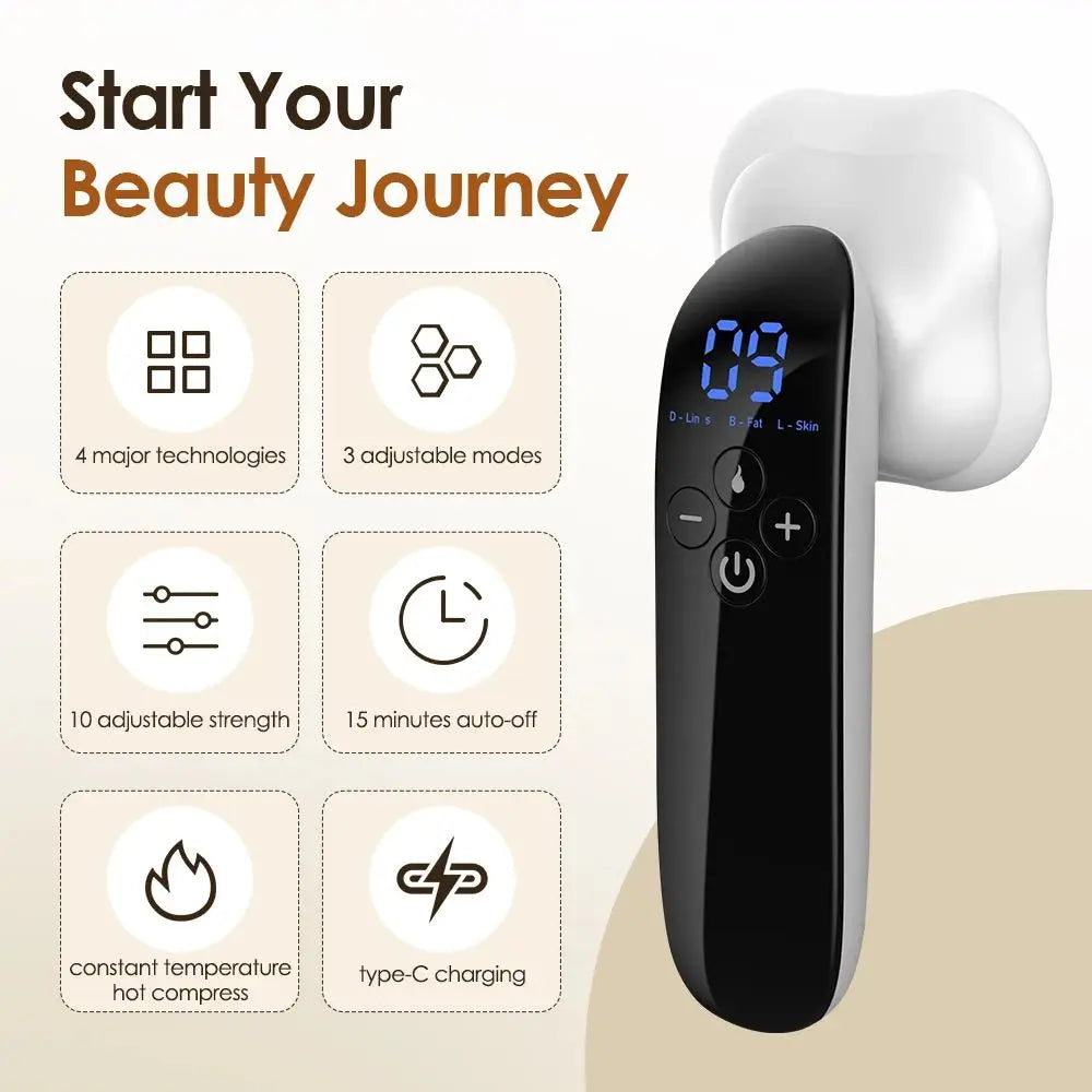 RF Microcurrent Body Massager – 4 Heads, 10 Levels, LED