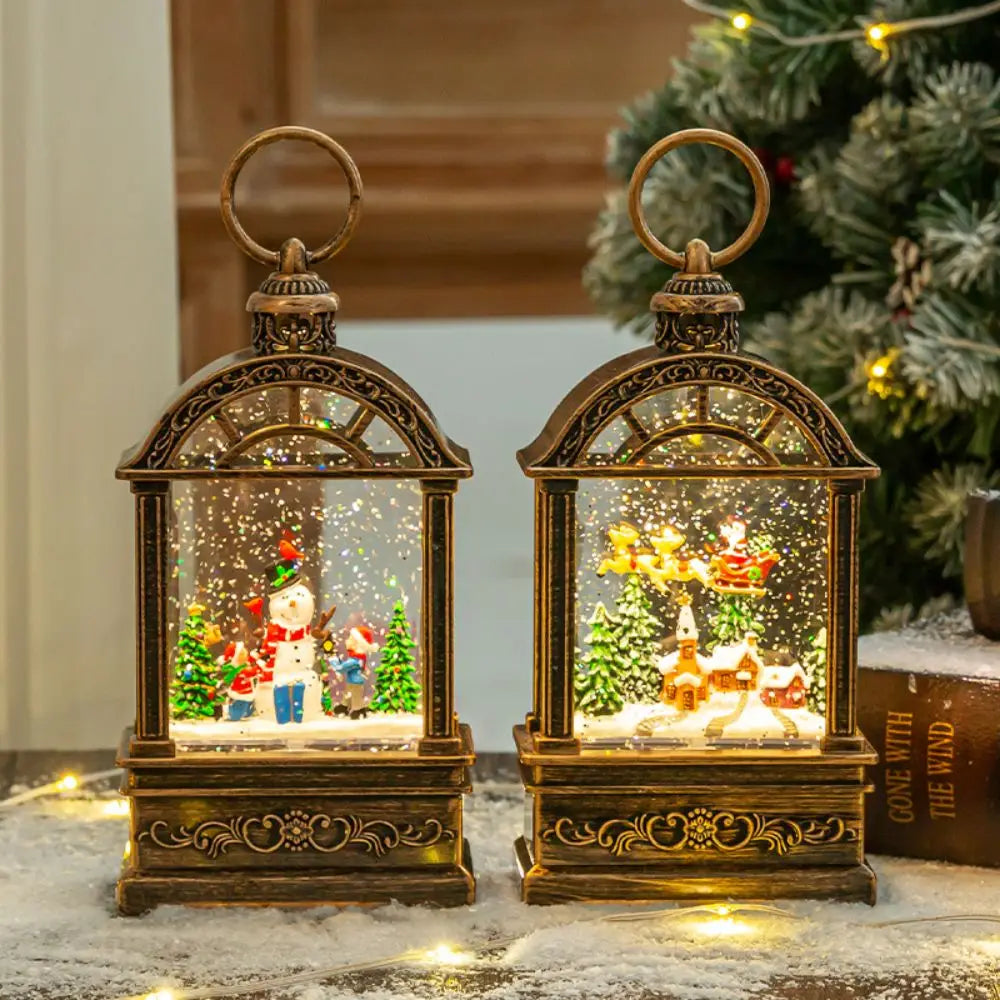 Handheld Christmas Snow Globe LED Light – Festive Desktop Ornament
