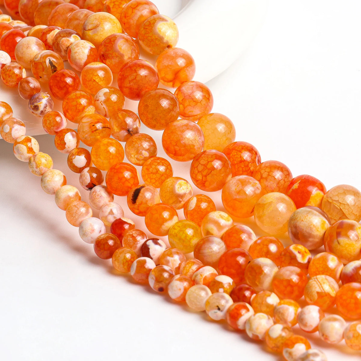 Sky Blue Fire Agate Beads 6/8/10mm – DIY Jewelry Strand