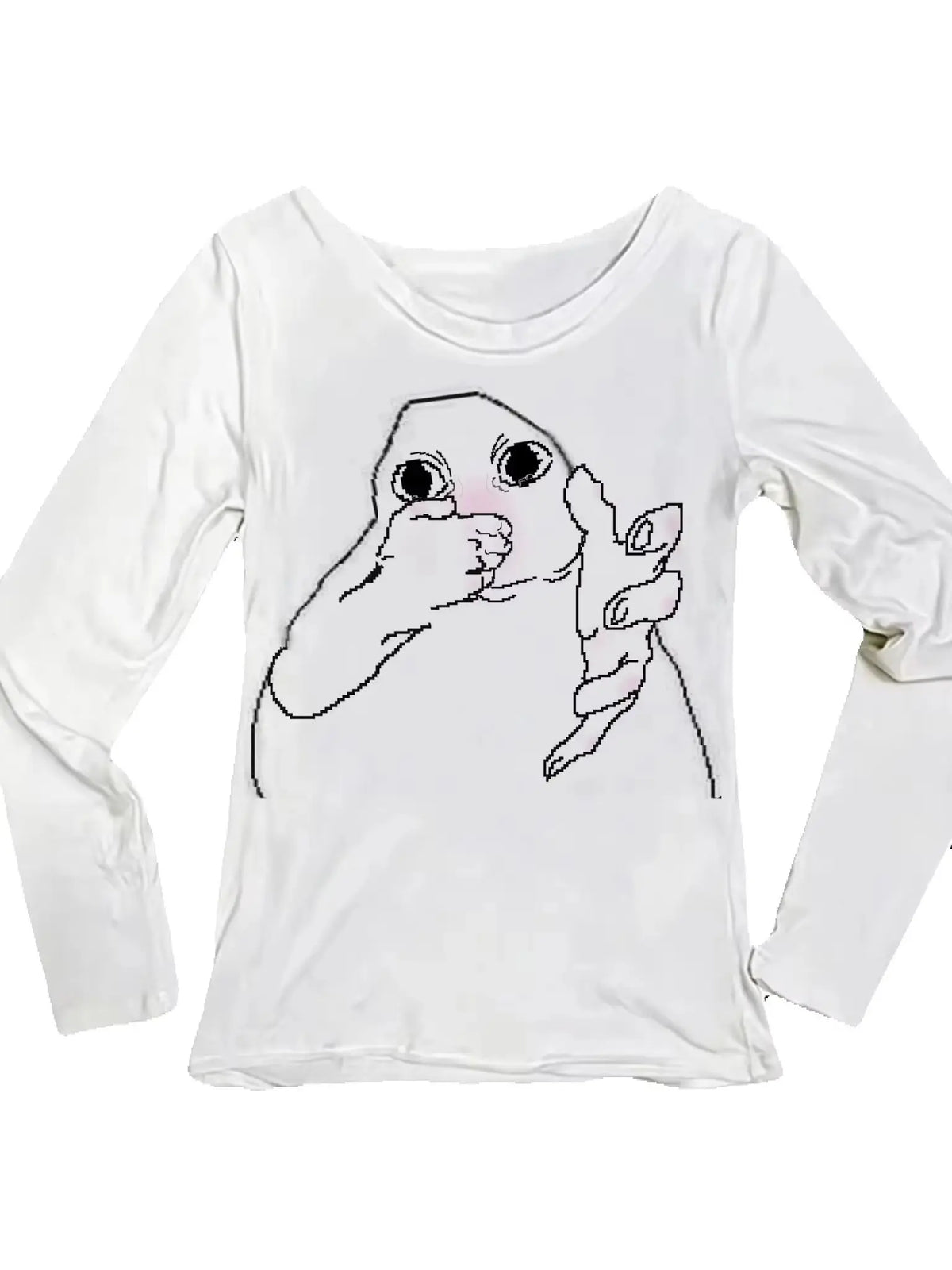 Women's Y2K Meme Print Long Sleeve Slim Fit T-Shirt