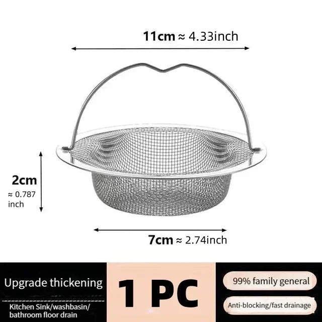 Stainless Steel Sink Strainer with Handle – 1/2/4 Pack