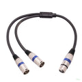 3-Pin XLR Female to Dual XLR Male Y Splitter Cable 0.5M