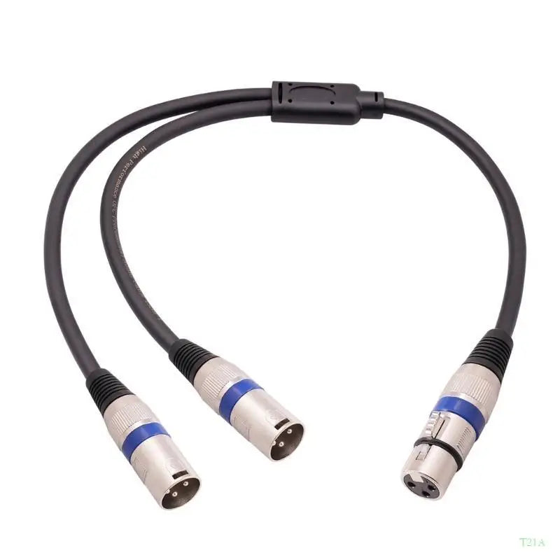 3-Pin XLR Female to Dual XLR Male Y Splitter Cable 0.5M