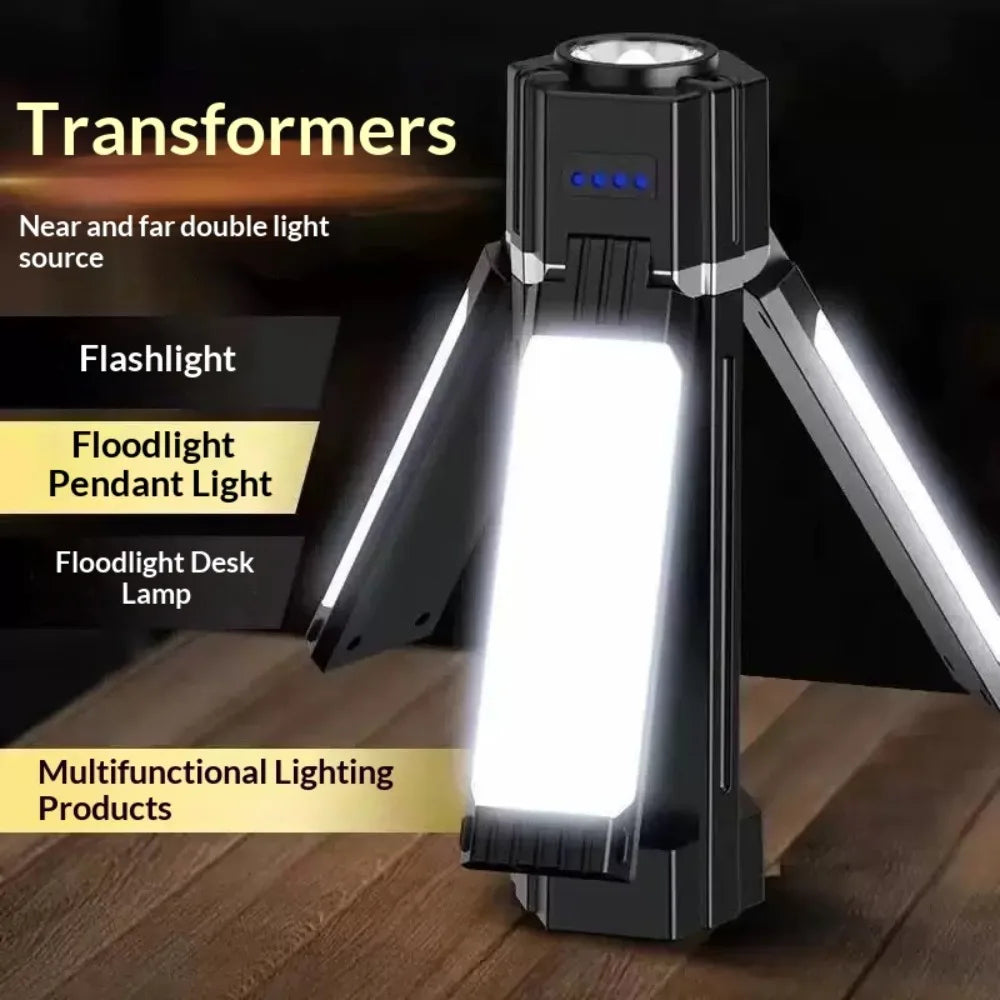 Zoomable Rechargeable Camping Lantern Flashlight | USB Power Bank