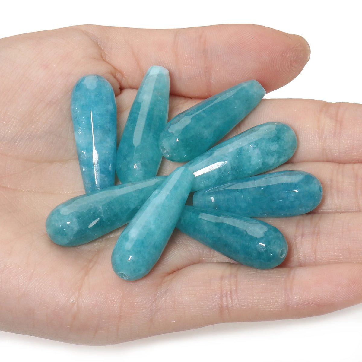 Water Drop Spacer Beads 10x30mm – Chalcedony Howlite DIY Jewelry