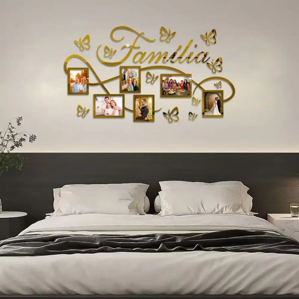 3D Acrylic Mirror Photo Frame Wall Stickers | 100×60cm Decal