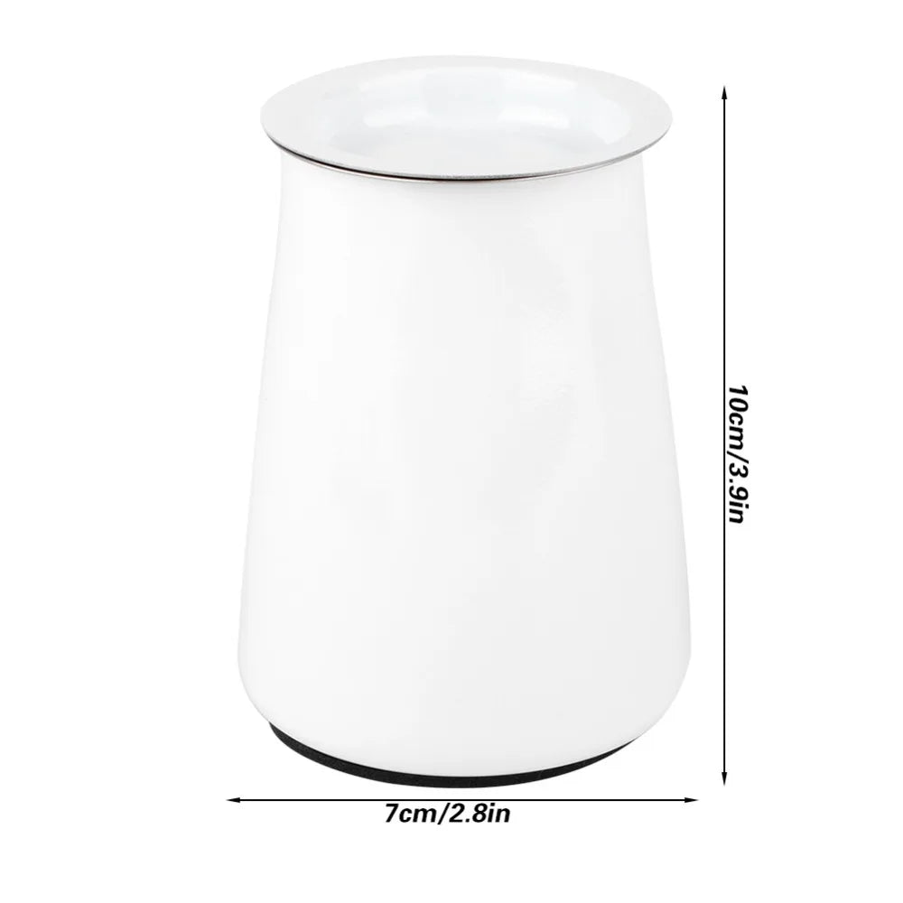 Stainless Steel Coffee Powder Sifter Cup with Lid – White