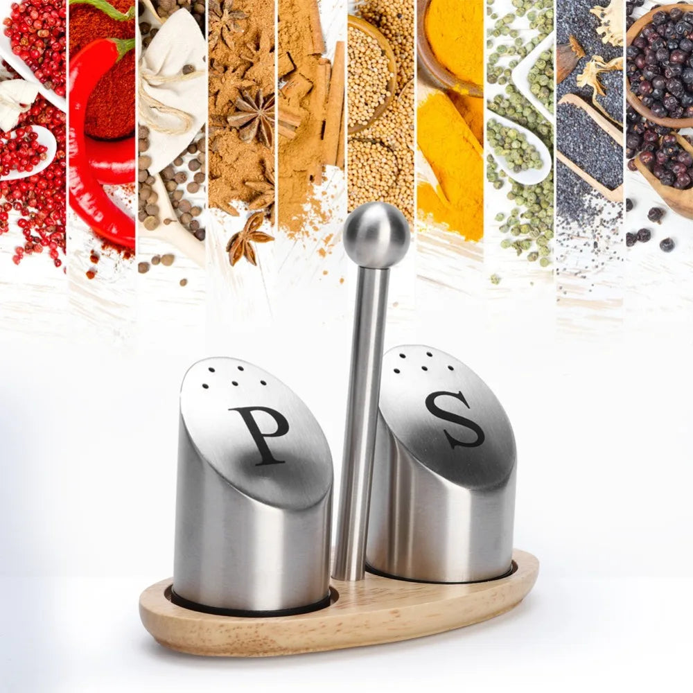 Stainless Steel Spice Jar Set 80ml – 2 Bottles & Holder