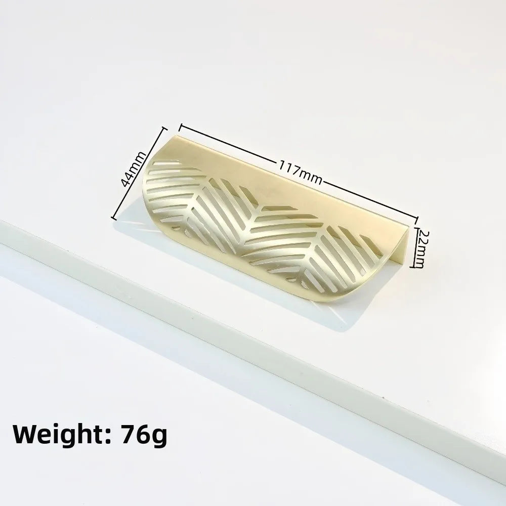 Zinc Alloy Hollow Leaf Cabinet Drawer Pull Handle | Curved Grip