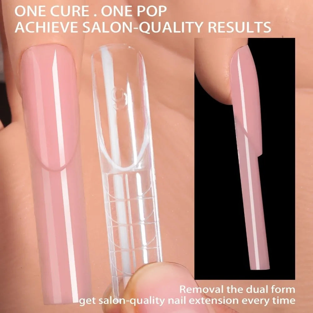 150-Pc Transparent False Nail Forms – 15 Sizes French Builder