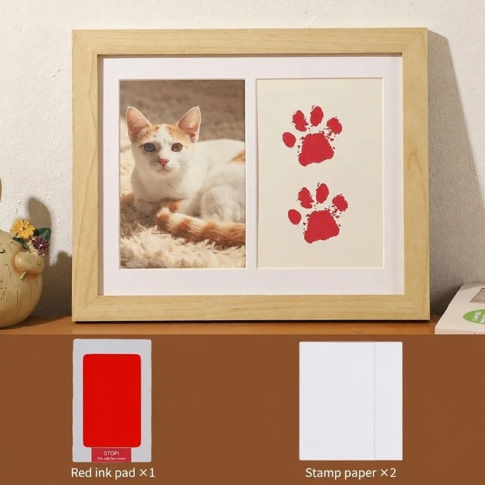 Pet Paw Print Keepsake Frame Kit – No-Clean Ink Pad DIY