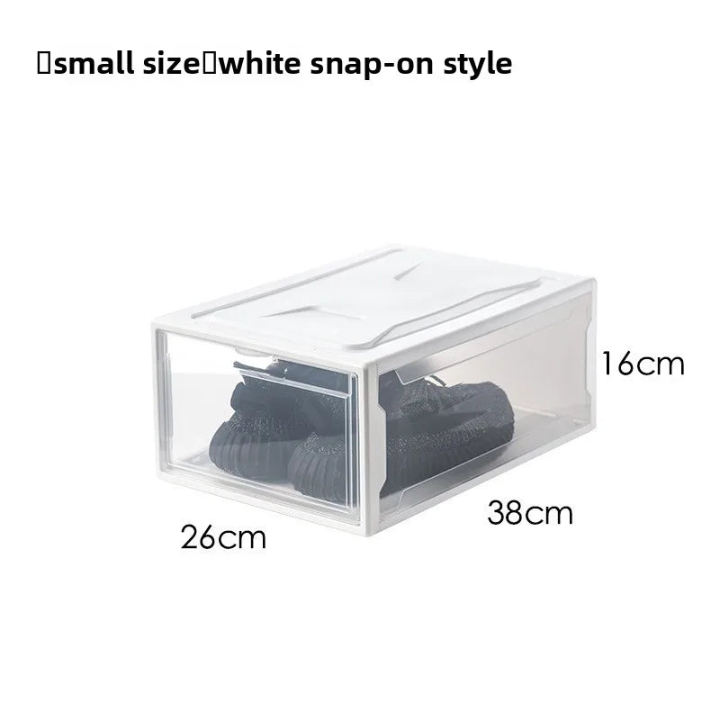 Transparent Flip-Top Sneaker Display Box – Stackable Shoe Organizer