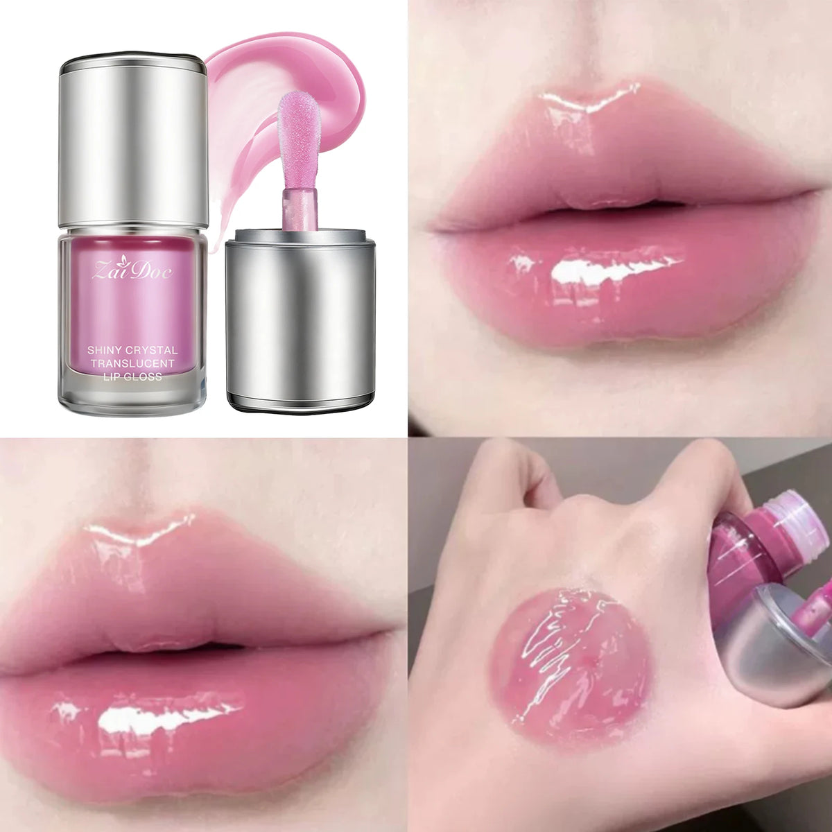 ZaiDoc 5-Color Crystal Lip Gloss Set – High Shine & Hydrating