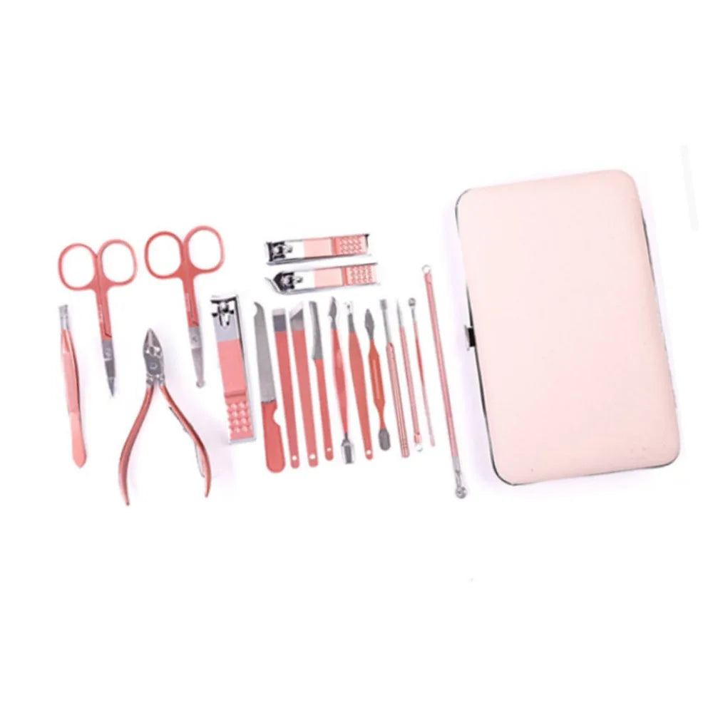 18-Pc Rose Gold Stainless Steel Nail Clipper & Grooming Kit