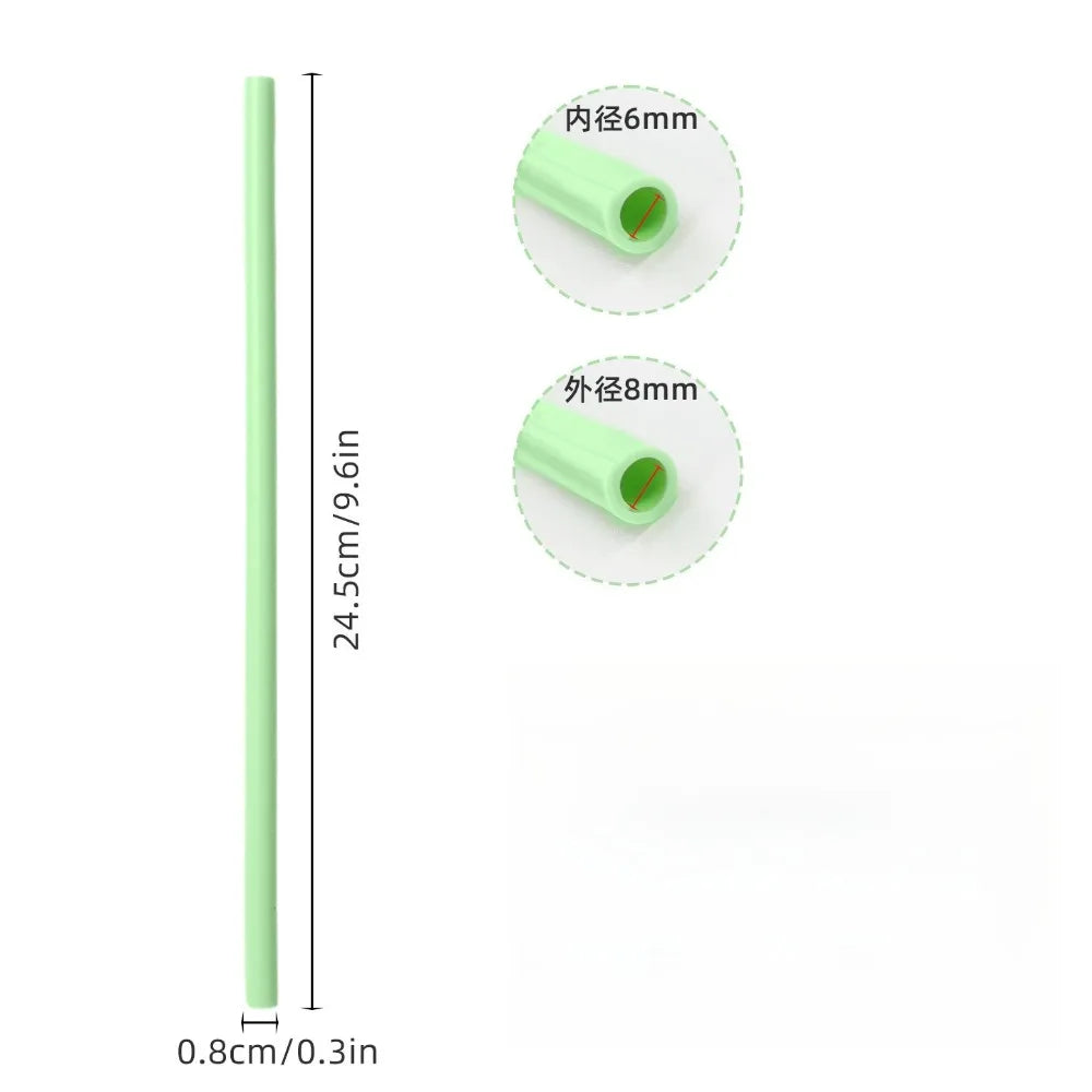 10-Pack Food Grade Silicone Straws – Foldable & Detachable