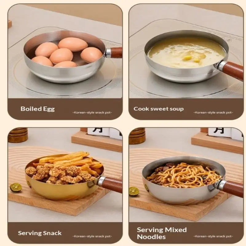 Stainless Steel Bowl with Walnut Wood Handle | 17–20cm