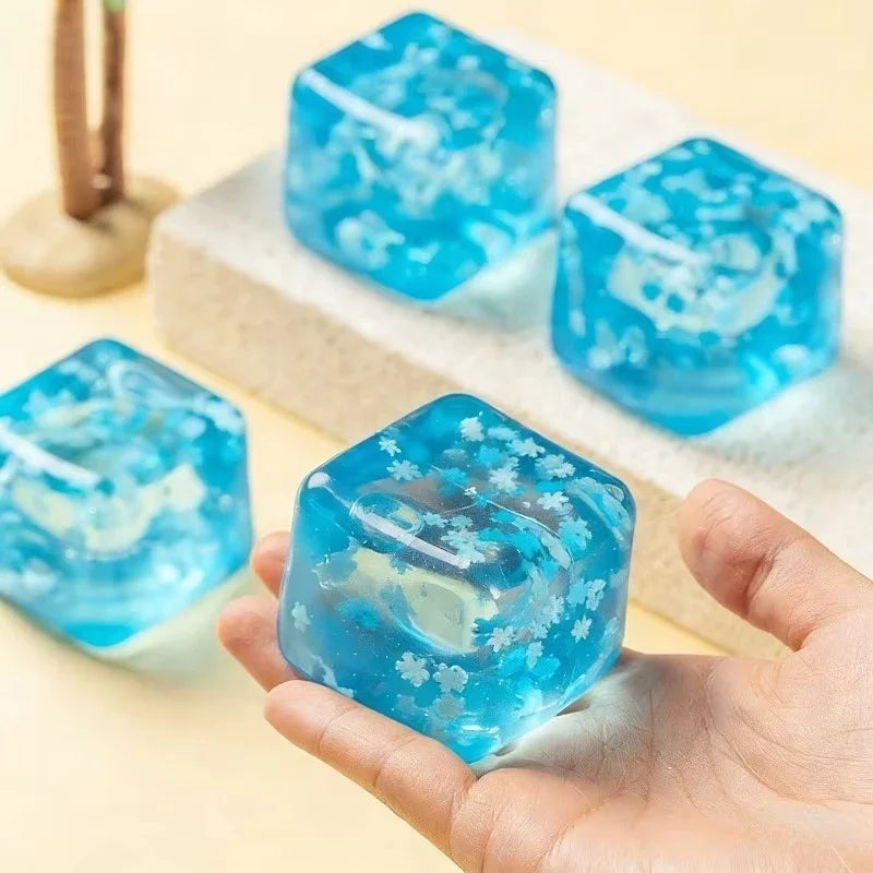 Squishy Snowflake Ice Cube Slow-Rising Fidget Toy 3/4.5/5.5cm