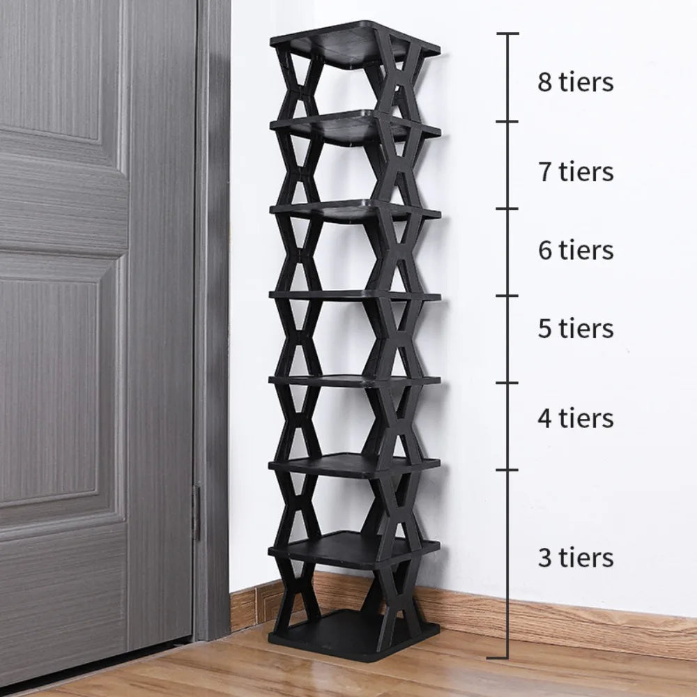 Dustproof Plastic Shoe Rack – Entryway Space-Saving Organizer