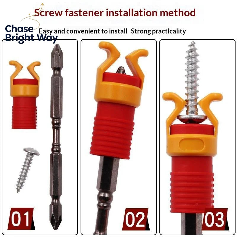 Screw Holder Drill Clamp – Anti-Scratch 1/4" Hex Bit Attachment