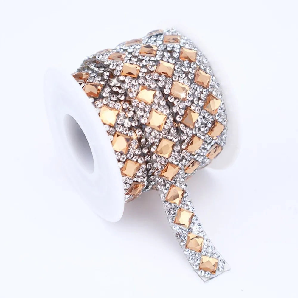 3-Yard Self-Adhesive Square Rhinestone Trim Strip | DIY Craft