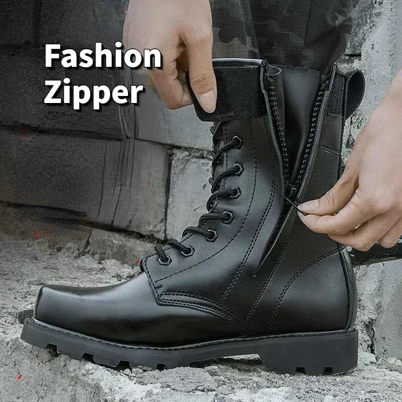 Men's Platform Work Safety Ankle Boots – Steel Toe, Non-Slip