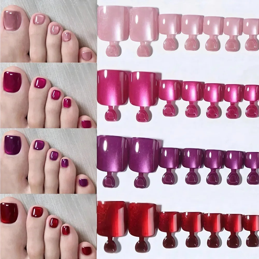 Short Square Press-On False Toenails – Full Cover 96/144/288 Pcs